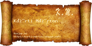 Kürti Márton névjegykártya