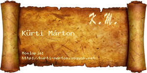 Kürti Márton névjegykártya