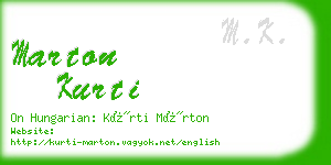 marton kurti business card