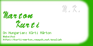 marton kurti business card